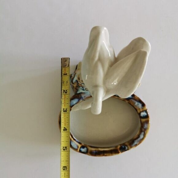 Vintage Pair of Geese Ceramic Drip Glaze Ashtray, MCM Birds Tobacciana - Picture 10 of 10